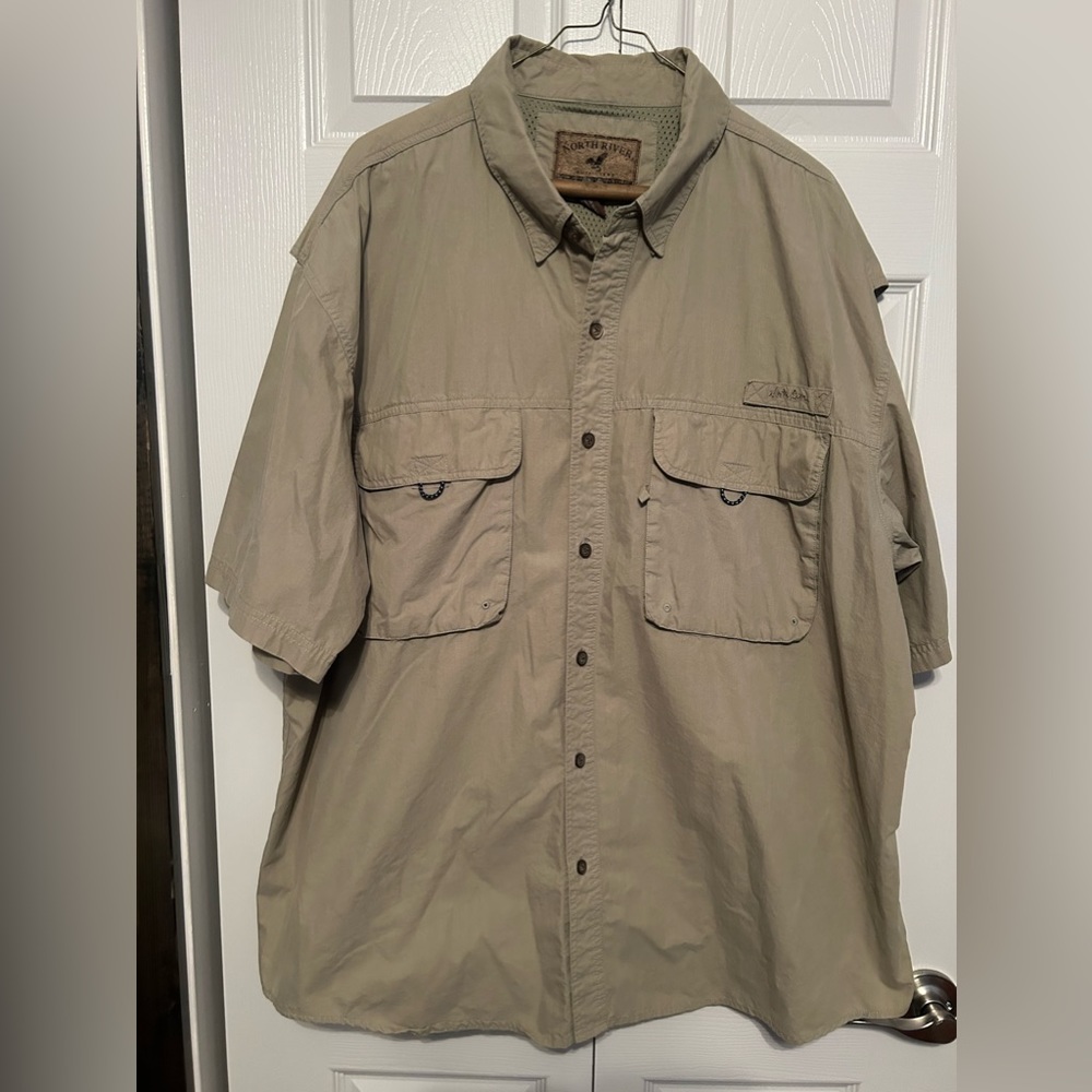 NORTH RIVER Men's Vented Fishing Light Olive XXL‎ Shirt